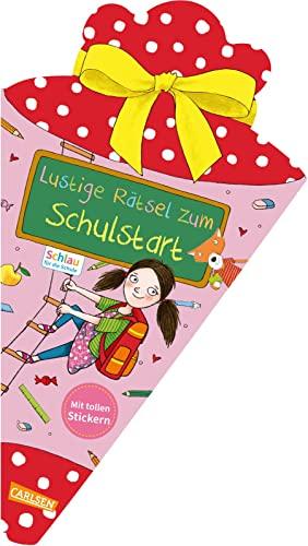 Schlau für die Schule: Lustige Rätsel zum Schulstart mit Stickern: Malen und rätseln für den Schulstart (Schultüte rosa) | Malen, Rätseln und ... - als Geschenk für den ersten Schultag