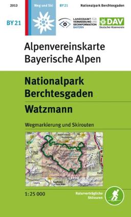 Nationalpark Berchtesgaden, Watzmann: Wegmarkierungen - Topographische Karte 1:25000