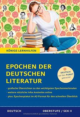 Epochen der deutschen Literatur.: Alle wichtigen Epochen und Strömungen der deutschen Literaturgeschichte vom Mittelalter bis zur Gegenwart –  inkl. Epochenplakat im A2-Format (Königs Lernhilfen)