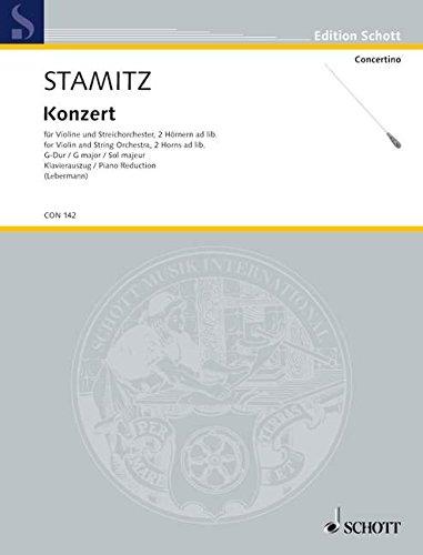 Konzert G-Dur: Violine und Streichorchester; 2 Hörner ad libitum. Dirigierauszug.: violin and string orchestra; 2 horns ad libitum. Réduction conducteur. (Concertino)