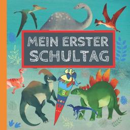 Mein erster Schultag: Erinnerungsalbum an meine Einschulung, Gästebuch für die Einschulungsfeier zum Schulanfang für Mädchen und Jungen, Geschenk für die Schultüte - Dinosaurier