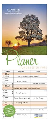 Planer für die besten Jahre 2024: Familienplaner mit 3 breiten Spalten. Familienkalender, literarischer Rentner-planer mit Ferienterminen, Vorschau bis März 2025 und tollen Extras. 19 x 46 cm.