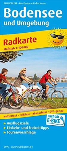 Bodensee und Umgebung: Radkarte mit Ausflugszielen, Einkehr- & Freizeittipps, wetterfest, reissfest, abwischbar, GPS-genau. 1:100000 (Radkarte/RK)