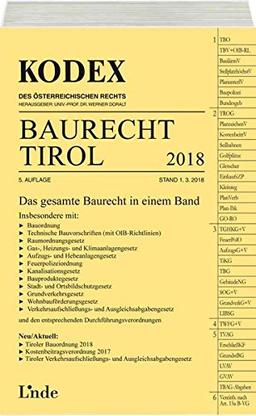 KODEX Baurecht Tirol 2018 (Kodex des Österreichischen Rechts)