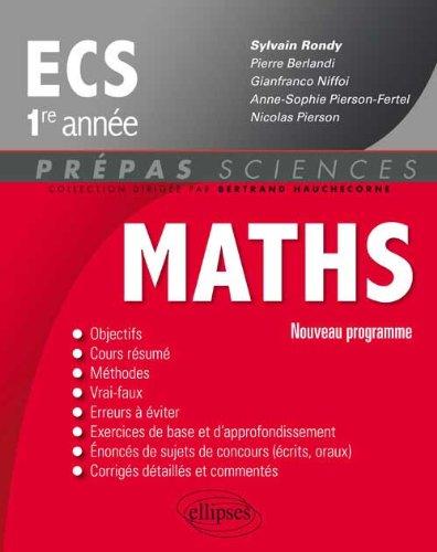 Maths ECS, 1re année : nouveau programme