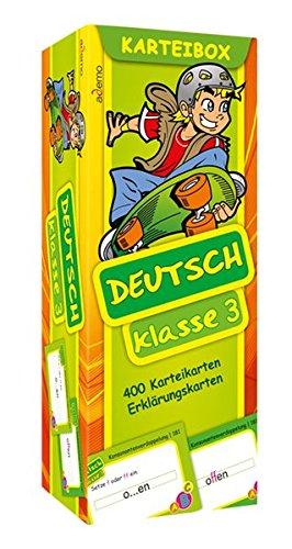 Karteibox Deutsch Klasse 3: mit farbigen Karteikarten