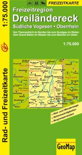 Dreiländereck 1 : 75 000. Rad- und Freizeitkarte: Südliche Vogesen - Oberrhein. Von Selestat im Norden bis Sundgau im Süden. Vom Grand Ballon im ... Colmar, Mulhouse. Freizeit- und Ortsregister