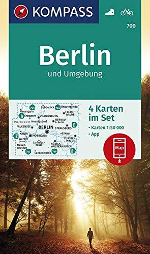 KOMPASS Wanderkarte Berlin und Umgebung: 4 Wanderkarten 1:50000 im Set inklusive Karte zur offline Verwendung in der KOMPASS-App. Fahrradfahren. (KOMPASS-Wanderkarten, Band 700)