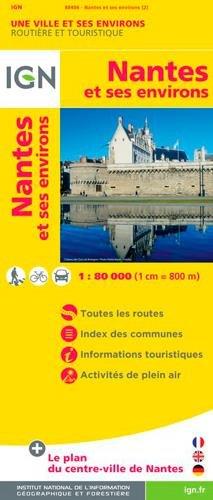 Nantes Stadtplan und Umgebung 1:80 000