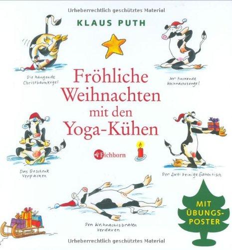 Fröhliche Weihnachten mit den Yoga-Kühen. Mit Übungsposter