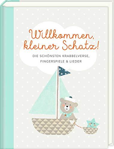 Mini-Hardcover - Willkommen, kleiner Schatz!: Die schönsten Krabbelverse, Fingerspiele & Lieder (Hellblau)