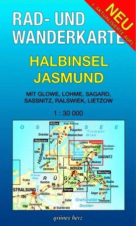 Rad- und Wanderkarte Halbinsel Jasmund: Mit Glowe, Lohme, Sagard, Sassnitz, Ralswiek, Lietzow. Maßstab 1:30.000.