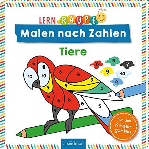 Lernraupe - Malen nach Zahlen - Tiere