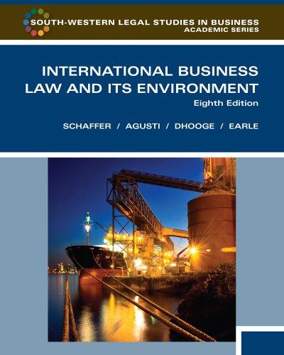 International Business Law and Its Environment (South-Western Legal Studies in Business Academic Series)