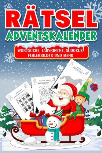 Rätsel Adventskalender 2023: Weihnachtskalender inkl. Kreuzworträtsel, Sudoku, Wortsuche, Logikaufgaben & Fehlerbilder - Geschenk für Erwachsene