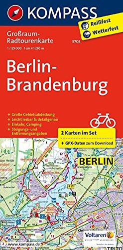 Berlin-Brandenburg: Großraum-Radtourenkarte 1:125000, GPX-Daten zum Download (KOMPASS-Großraum-Radtourenkarte, Band 3703)