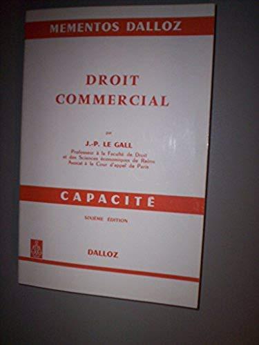 DROIT COMMERCIAL, CAPACITE