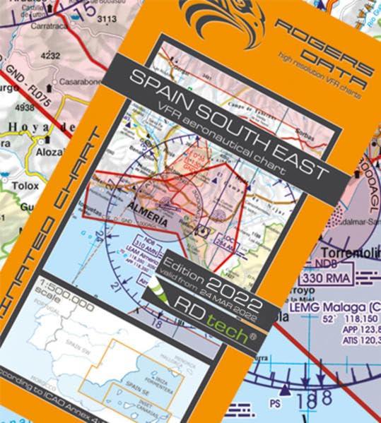 Spain South East ICAO VFR Luftfahrtkarte 500k: Spanien Süd Ost VFR Luftfahrtkarte – ICAO Karte, Maßstab 1:500.000