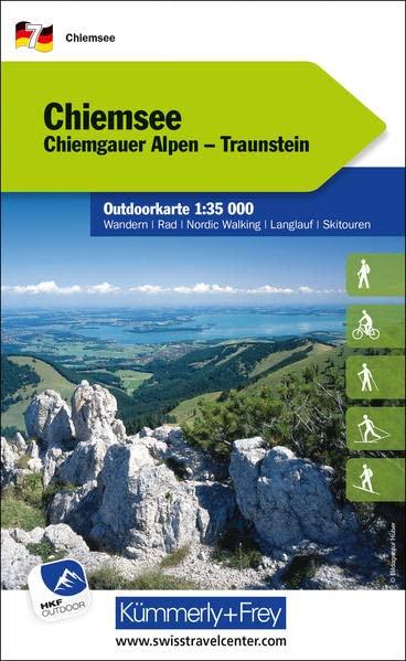 Chiemsee Nr. 07 Outdoorkarte Deutschland 1:35 000: Chiemgauer Alpen, Traunstein, water resistant, free Download mit HKF Outdoor App (Kümmerly+Frey Outdoorkarten Deutschland)