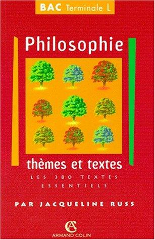 Philosophie, série L : thèmes et documents