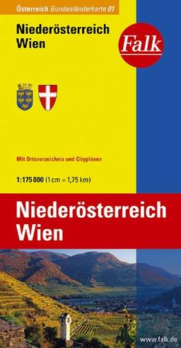 Falk Bundesländerkarte Österreich Niederösterreich und Wien 1:175 000