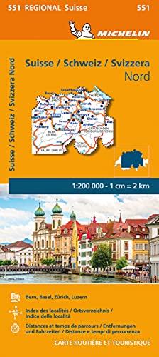 Michelin Schweiz Nord: Straßen- und Tourismuskarte 1:200.000 (MICHELIN Regionalkarten)