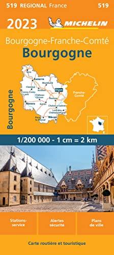 BOURGOGNE 10519 2023: Wegenkaart Schaal 1 : 200.000 (Regionale kaarten Michelin)