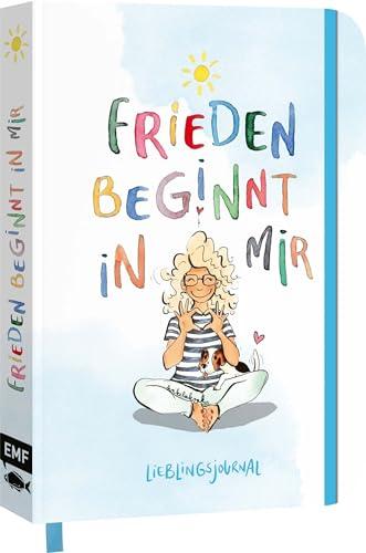 Dein Lieblings-Journal "Frieden beginnt in mir": Notizbuch A5 dotted | Mit Lese- und Gummiband | 112 S. | Mit inspirierenden Sprüchen und farbigen Illustrationen