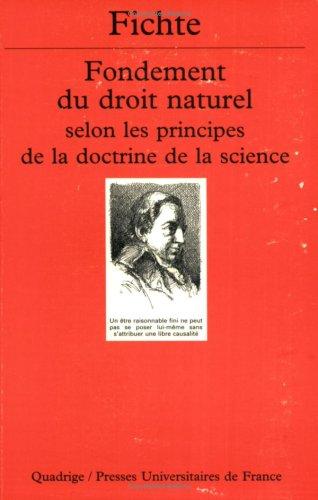 Fondement du droit naturel selon les principes de la doctrine de la science