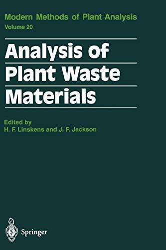 Analysis of Plant Waste Materials (Molecular Methods of Plant Analysis, 20, Band 20)