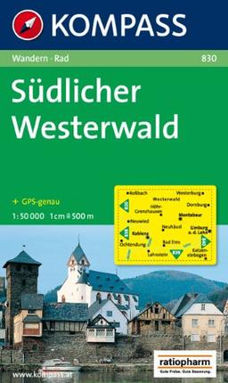 Südlicher Westerwald: Wandern / Rad. GPS-genau. 1:50.000