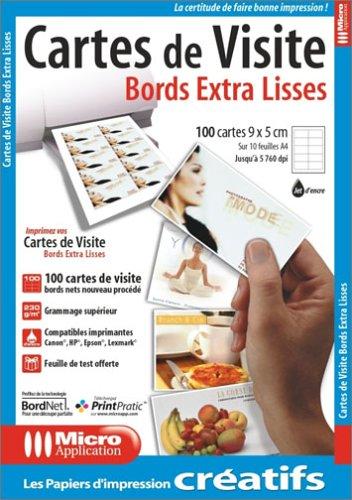 CARTES DE VISITE BORDS EXTRA-LISSES (100) 230 GR 5760 DPI