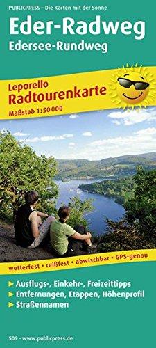 Radtourenkarte Eder-Radweg, Edersee-Rundweg: mit Ausflugszielen, Einkehr- & Freizeittipps, wetterfest, reissfest, abwischbar, GPS-genau. 1:50000