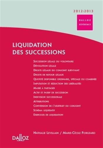 Liquidation des successions : 2012-2013