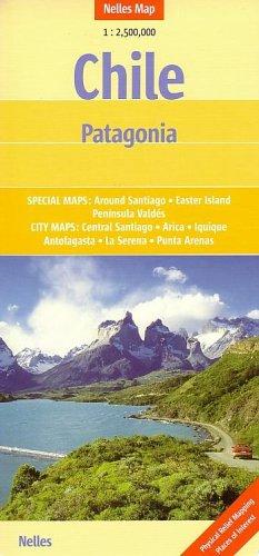 Nelles Map Chile - Patagonia (Landkarte) 1 : 2 500 000. Special Maps: Around Santiago, Easter Island, Península Valdés, Torres del Paine and City Maps