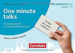 Kurzpräsentationen im Fremdsprachenunterricht - Lernjahr 1-6: One minute talks - choose, prepare, present! - Für den Englischunterricht - 100 Bildkarten