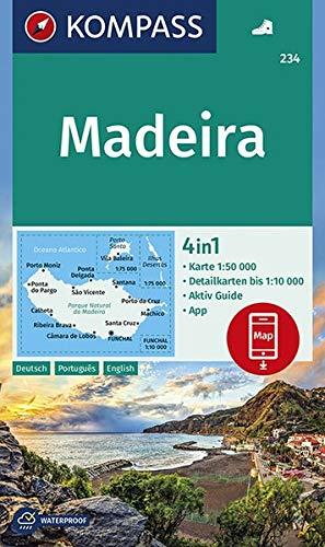 Madeira: 4in1 Wanderkarte 1:50000 mit Aktiv Guide und Detailkarten inklusive Karte zur offline Verwendung in der KOMPASS-App. (KOMPASS-Wanderkarten)