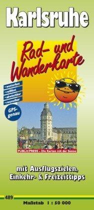 Rad- und Wanderkarte Karlsruhe: mit Ausflugszielen, Einkehr- & Freizeittipps, wetterfest, reissfest, abwischbar, GPS-genau. 1:50000