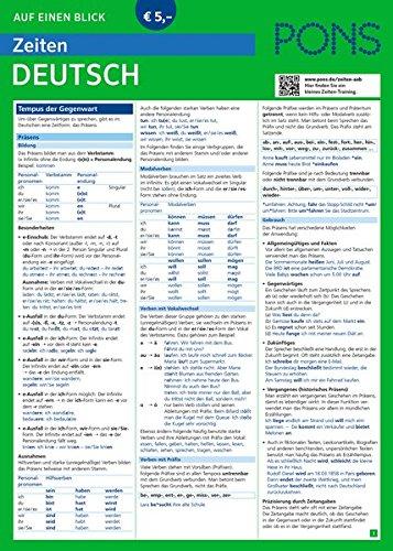 PONS Zeiten auf einen Blick Deutsch: Alle Zeiten im Überblick (PONS Auf einen Blick)