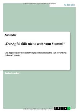 "Der Apfel fällt nicht weit vom Stamm!": Die Reproduktion sozialer Ungleichheit im Lichte von Bourdieus Habitus-Theorie