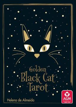 Golden Black Cat Tarot - High quality slip lid box with gold foil: 78 cards with gold print and booklet