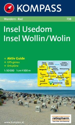 Insel Usedom, Insel Wolin: Wanderkarte mit Aktiv Guide und Radwegen. Mit Ortsplänen. GPS-genau. 1:50.000