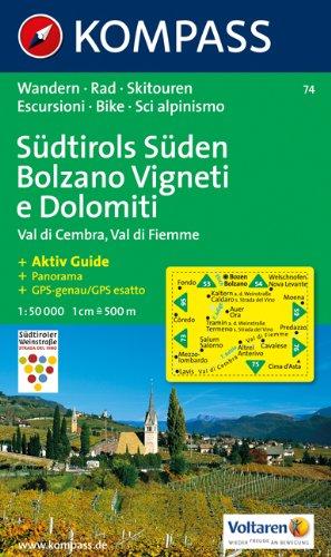 Südtirols Süden, Bolzano Vignetei e Dolomiti, Val di Cembra, Val di Fiemme: Wandern / Rad / Skitouren. Escursioni / Bike / Sci alpinismo. Panorama, GPS-genau. 1:50.000