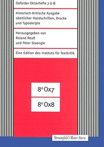 Historisch-Kritische Ausgabe sämtlicher Handschriften, Drucke und Typoskripte. Faksimile-Edition: Historisch-Kritische Ausgabe sämtlicher ... Oktavhefte 7 & 8: Mit Franz-Kafka-Heft 8