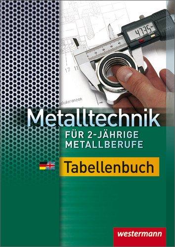 Metalltechnik für 2-jährige Metallberufe: Tabellenbuch: 1. Auflage, 2012