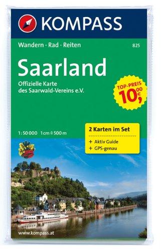 Saarland: Wanderkarten-Set mit Aktiv Guide in der Schutzhülle. GPS-genau. 1:50000