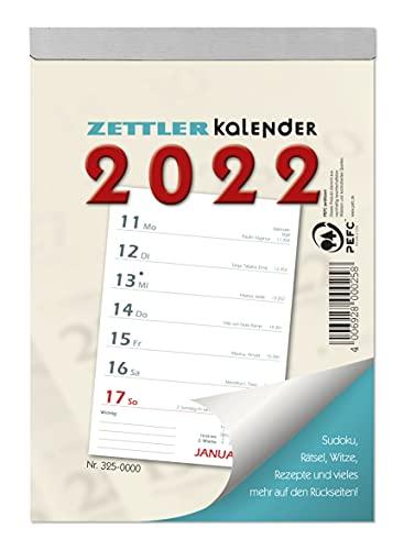 Wochenabreißkalender 2022 - 10,5x14,6 cm - 1 Woche auf 1 Seite - mit Sudokus, Rezepten, Rätseln uvm. auf den Rückseiten - Bürokalender 325-0000: ... Rezepten, Rätseln uvm. auf den Rückseiten -