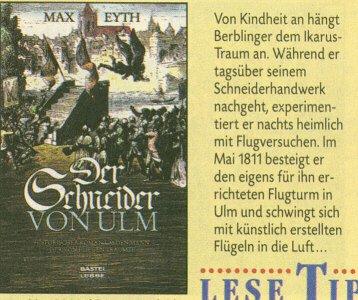 Der Schneider von Ulm. Historischer Roman um den Mann, der vom Fliegen träumte