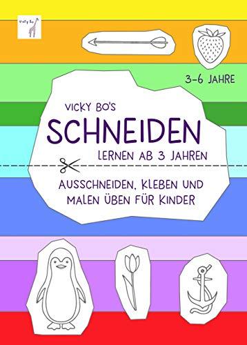 Schneiden lernen ab 3 Jahre. Ausschneiden, kleben und malen üben für Kinder