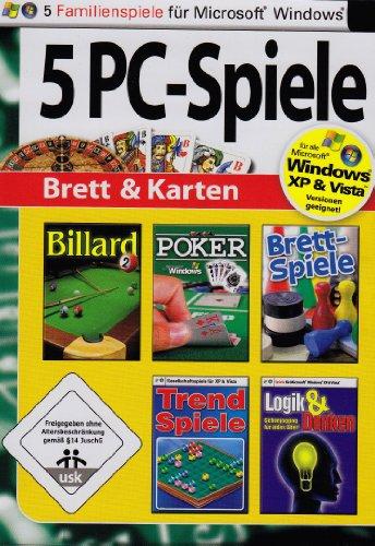 5 PC Spiele: Brett & Karten (Billard 2 / Poker / Brettspiele / Trend Spiele / Logik und Denken - Gehirnjogging für jedes Alter)